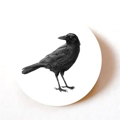 Image of stika.co Pack of 24, 72, 240 Raven Stickers, Paper Labels, Crafts Stickers (24)