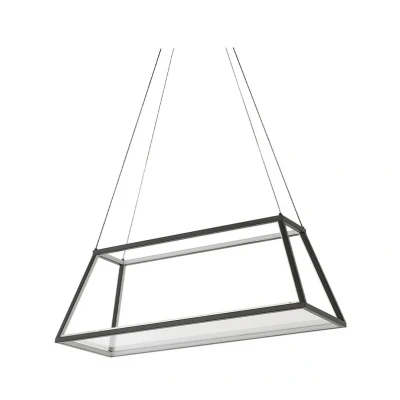 Image of Lucande LED pendant light Mensola, black, aluminium, 75 cm