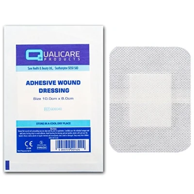 Image of 25x Adhesive Wound Dressing (10cm x 8cm) Fabric Plaster Sterile First Aid Cut Graze