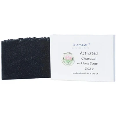 Image of SOAPS4ME Activated Charcoal Clary Sage Handmade Natural Soap Cocoa Butter Shea Peppermint Essential Oil