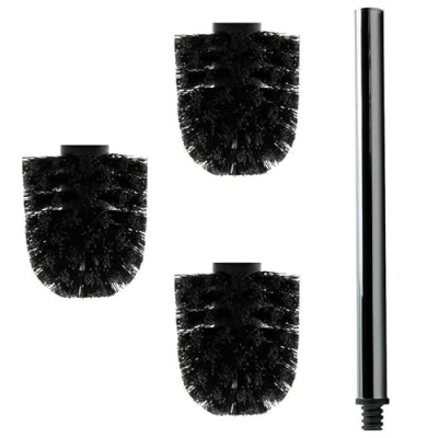 Image of 3 x replacement brush head, black, handle about 40 cm, toilet brush, bog