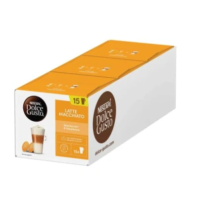 Image of NESCAFÉ Dolce Gusto Latte Macchiato Coffee Pods (Pack of 3, Total 90 Capsules)