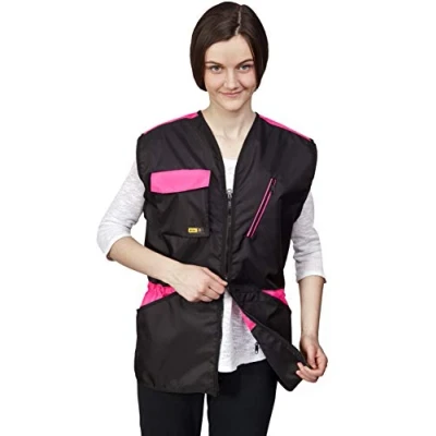 Image of DINGO Dog Training Vest for Sports, Agility, Fetch, Obedience, Waterproof Many Pockets Carry Toys&amp;Snacks 2 Way Zipper Drawstring Waist Pink Power M Size 16404