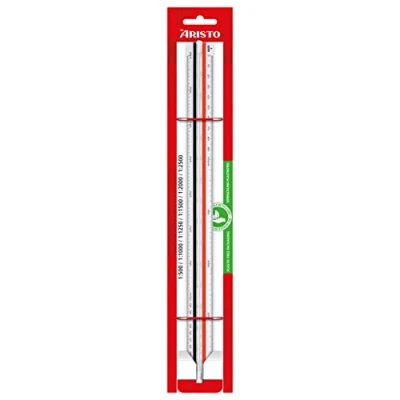 Image of Aristo AR23705EB College Triangular Scale (Reduction 1:500 :1000 :1250 :1500 :2000 :2500, Plastic, 30 cm Long) for Measurements (C)