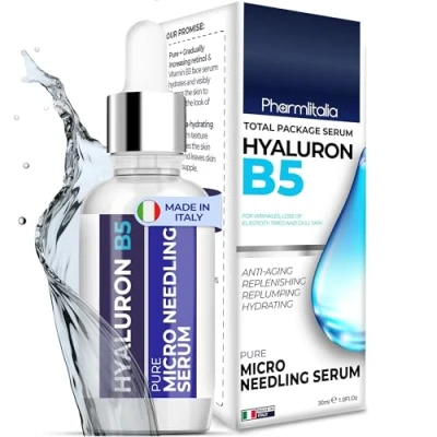 Image of Hyaluronic Acid Serum for Face with Vitamin B5, Acido Hialuronico, Total Package Sensitive Skin, Anti Aging, Brightening, Uneven Skin Tone, Fine Lines &amp; Wrinkles
