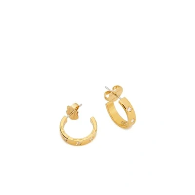 Image of Kate Spade New York Gold Set In Stone Crystal Hoops