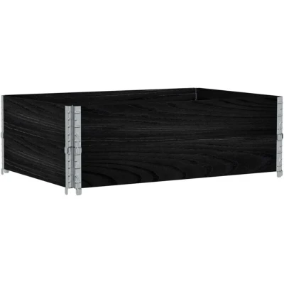 Image of vidaXL Stackable Wooden Garden Planter Black Pine Wood Outdoor Flower Pot, Rectangular, Foldable Design, 120x80x41 cm