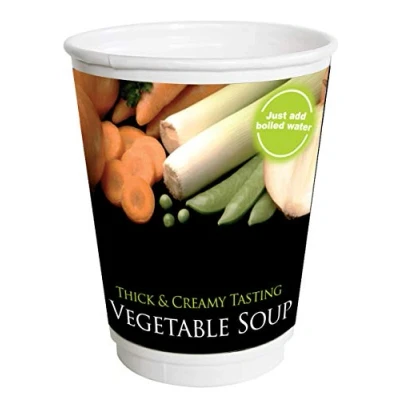 Image of Creamy Vegetable Soup 12oz Foil Sealed in Cup/ incup Drinks 2GO x150 Banded Cups