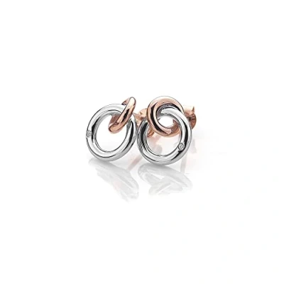 Image of Hot Diamonds 18 ct Rose Gold Plated Eternity Interlocking Stud Earrings