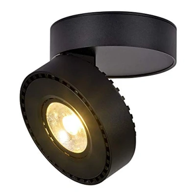 Image of Dr.lazy Indoor 12W LED Adjustable Ceiling Spots lamp Light Spotlight Surface Mounted spotlights Downlight,10X10x6CM (Black 3000K)