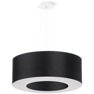 Image of Saturno Cylindrical Pendant Light Black 50cm E27