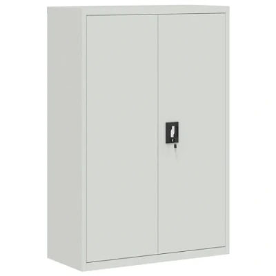 Image of vidaXL Steel Grey Office Cabinet Adjustable Shelves, Easy Assembly, Secure Storage with Locking System Industrial Style for Decor