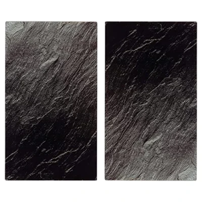 Image of Set of 2 Extra Large Glass Chopping Board Worktop Saver Tempered