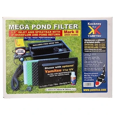 Image of Kockney Koi Mega Pond Filter Black Box Size 1 (2022 Model) for Ponds up to 7000 Litres, Max Flow Rate 4000 Lph