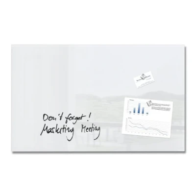 Image of SIGEL GL131 Premium Glass magnetic Board, glossy surface, 78 x 48 cm, easy mounting, super White Artverum