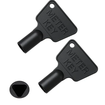 Image of Gas Meter Box Key [2 Pack] Triangle Electric Utility Black Plastic