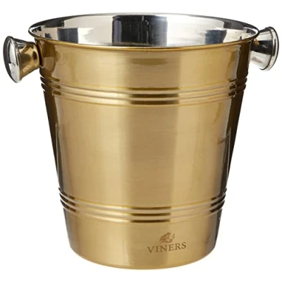 Image of Viners Barware Gold 1 Litre Stainless Steel Single Wall Ice Bucket