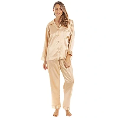 Image of Undercover Ladies Lady Olga Satin Pyjamas Gold 8 10