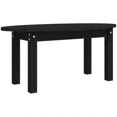 Image of vidaXL Coffee Table Black 80x40x35 cm Solid Wood Pine