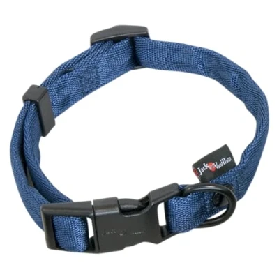 Image of JACK AND VANILLA, Comfort Tube Nylon Dog Collar, Blue, Size 15 mm x 24 35 cm