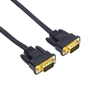 Image of DTech VGA Cable 5m 15pin Computer Monitor Male to Ultra Slim Gold Plated Connector SVGA PC Projector HDTVs Laptop Wire Black