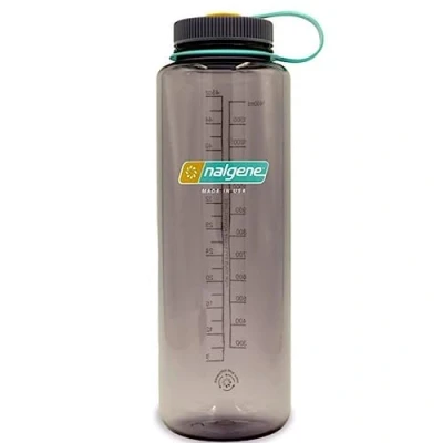 Image of Nalgene Sustain Tritan BPA Free Water Bottle Made with Material Derived from 50% Plastic Waste, 48 OZ, Wide Mouth, Aubergine