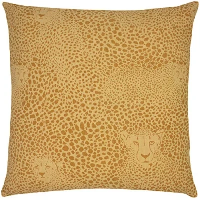Image of furn. Hidden Cheetah Animal Feather Filled Cushion Honey Cotton One Size