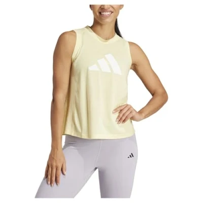 Image of adidas Women&#039;s Train Essentials Big Performance Logo Training Tank Top, Almost Yellow/White, S