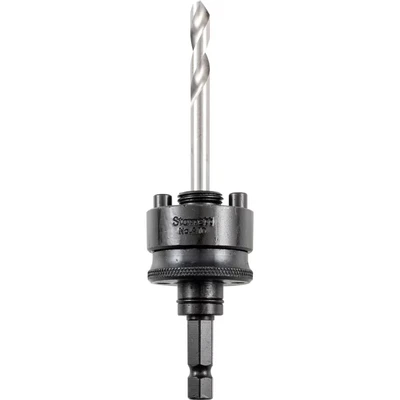 Image of Starrett A10 Hole Saws Arbor 14 30mm Quick Hitch Screw Thread Hex Shank With 6.35mm High Speed Pilot Drill Bit Change Mandrel