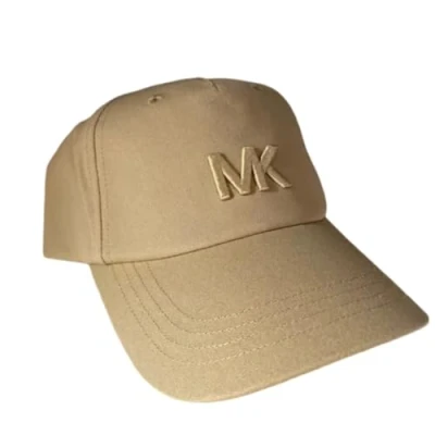 Image of Michael Kors Unisex Embroidered Logo Baseball Cap One Size Tan, Beige