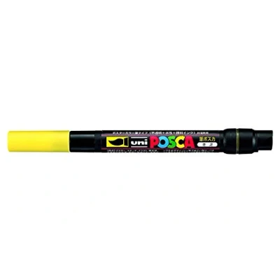 Image of Posca UNI BALL PCF 350 BRUSH TIP MARKER YELLOW SINGLE PEN