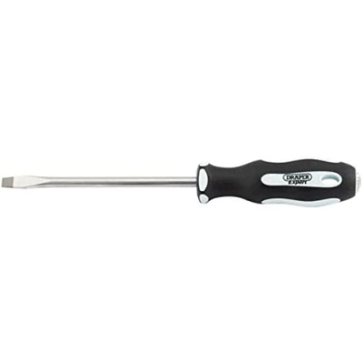 Image of Draper Plain Slot Soft Grip Screwdriver, 8.0 x 150mm