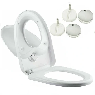 Image of ARA CHOICE 3 in 1 Family Friendly Kids Toilet Seat Soft Close Potty Training Quick Release White with Built Child for and Adult Hinges