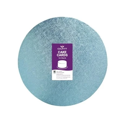 Image of Culpitt 7&quot; Round Cake Boards Light Blue 2.7mm Cards For Celebration Cakes, Birthday Treats, Tiers, Cupcakes, and More! 7 inch, Pack Of 10