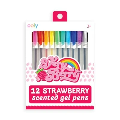 Image of Ooly Scented Very Berry Gel Pens Set of 12 0.7mm NIB Strawberry for Kids, Adults, Art Supplies and Stationery [Very