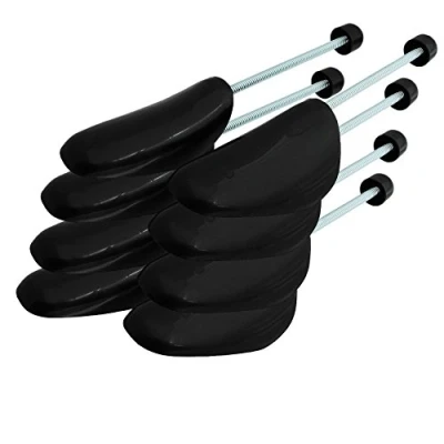 Image of Incutex 4 pairs shoe trees variable size UK 5 11, unisex plastic shape holder, insert, black