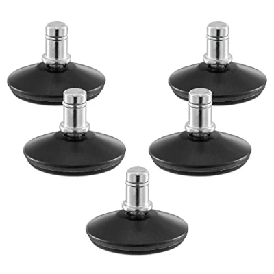 Image of kwmobile Replacement Office Chair Gliders (Set of 5) 11mm (7/16&quot;) Stem Bell Glide Glider Feet Replacements for Castor Wheels Black