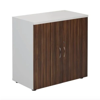 Image of Jemini Cupboard 800x450x800mm White/Dark Walnut KF822691