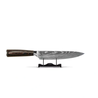Image of Japanese chef&#039;s knife damascus print Expoxy Onyx