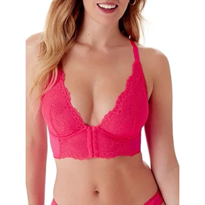 Image of Gossard Women&#039;s Superboost Lace Deep V Bralet, Pink (Diva Pink), 44D