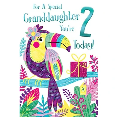 Image of Granddaughter 2nd Age 2 Today Cute Toucan Happy Birthday Card Lovely Verse