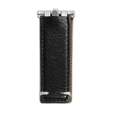 Image of Fossil Men&#039;s Leather Wrapped Hinged Money Clip for Men, Black