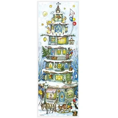 Image of High Christmas Pyramid Large Traditional Paper Advent Calendar
