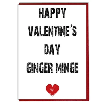 Image of AK Giftshop Happy Valentine&#039;s Day Ginger Minge Funny Rude Valentines Card