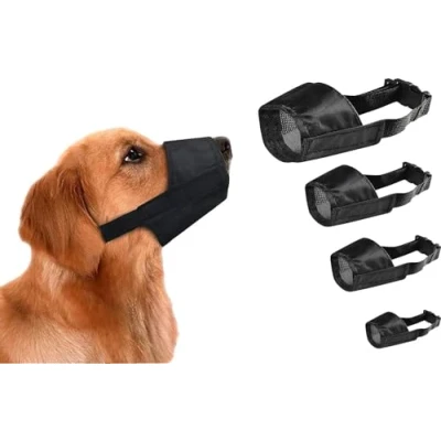 Image of Dog Safety Muzzle Biting Barking Chewing Control Adjustable Nylon Small to 2XL (MEDIUM)