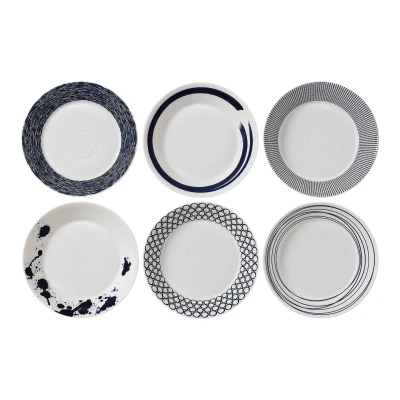 Image of Royal Doulton Bowl Pacific Blue Collection Pasta Bowls Porcelain Tableware Set of 6 Perfect for Pasta, Soup and Dessert 22cm