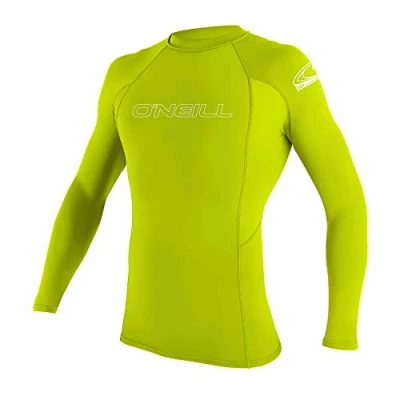 Image of O&#039;Neill Unisex Kids Mens Basic Skins Short Sleeve Sun Shirt Rash Vest, Lime, 16 EU