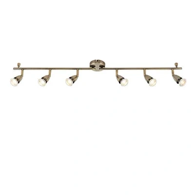 Image of Saxby Amalfi 50W 6 Light Antique Brass Decorative Commercial Domestic Adjustable Spotlight Bar