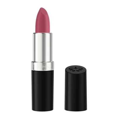Image of Rimmel Lasting Finish Lipstick 390 Plush Pink, Creamy Satin Finish, Long 8 HR Wear, Comfortable Formula, Rich Pigment