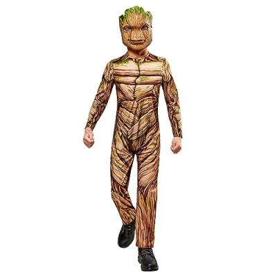 Image of Rubies 1000633M Groot Child Deluxe Costume Kids Fancy Dress, Boys, Multi, Size 9 10 Years